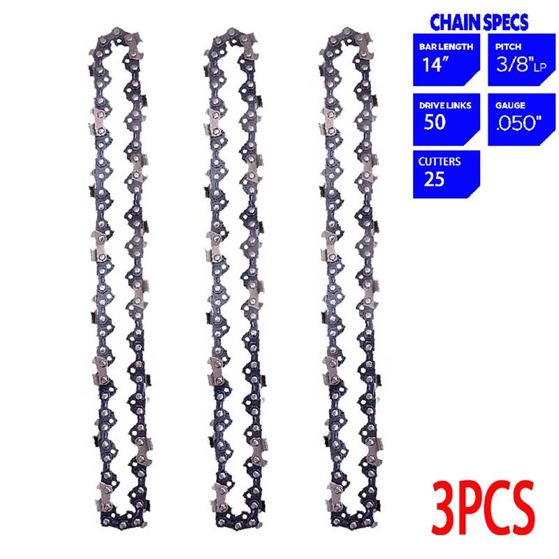 1/2/3/4/6 шт. 14-дюймовые пильные полотна, цепи цепной пилы 3/8" LP 050", калибр 50, приводное звено, электропильное полотно, сменный инструмент, аксессуары для пилы, резка дерева