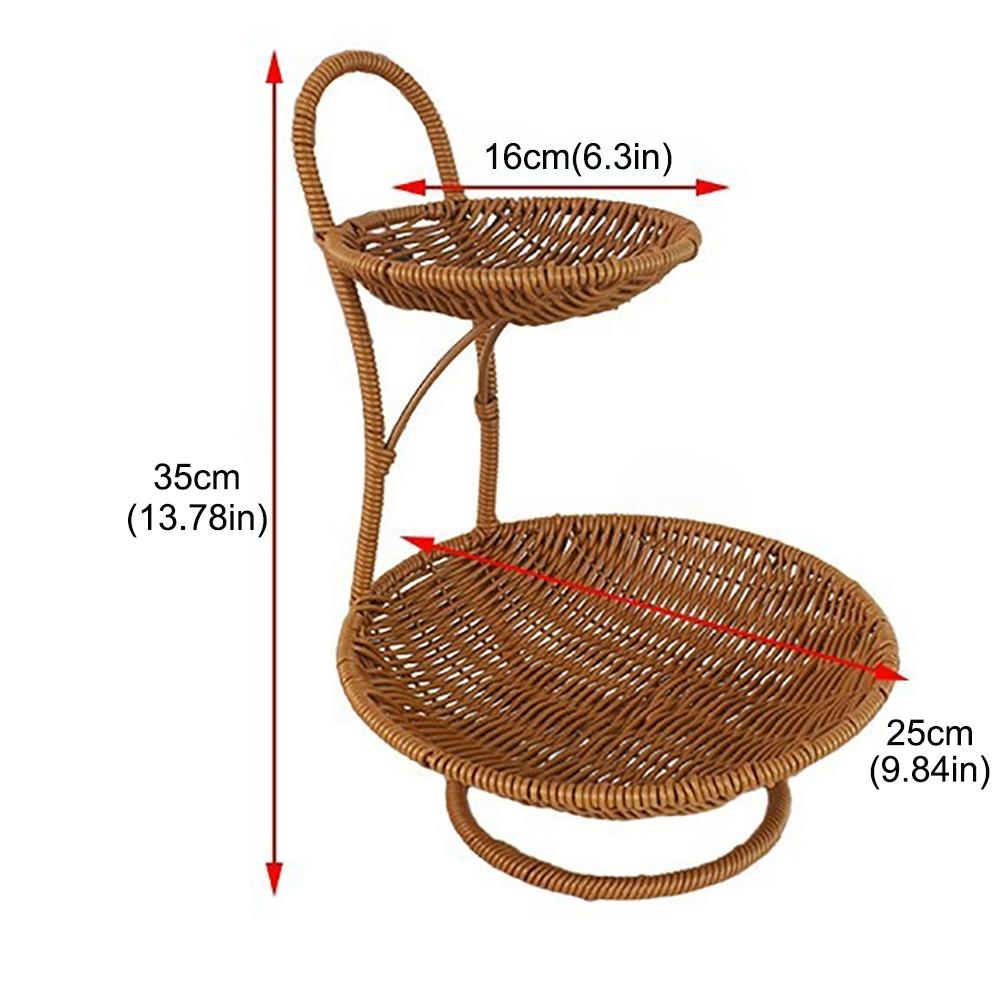 Handwoven Fruit Basket Imitation Rattan Weaving Storage Basket New Storage Rack  Living Room
