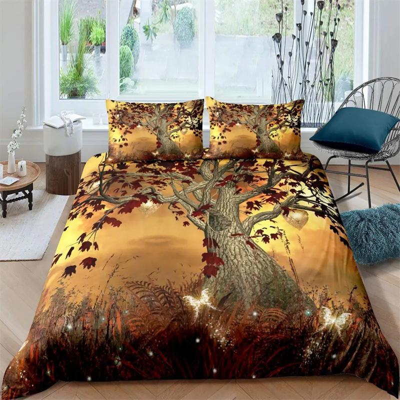Premium Moon And Sun Duvet Cover Black And White Bedding Soft Tree Of Life All Galaxy Stars Mandala Tribal Quilt Cover Decor For Women
