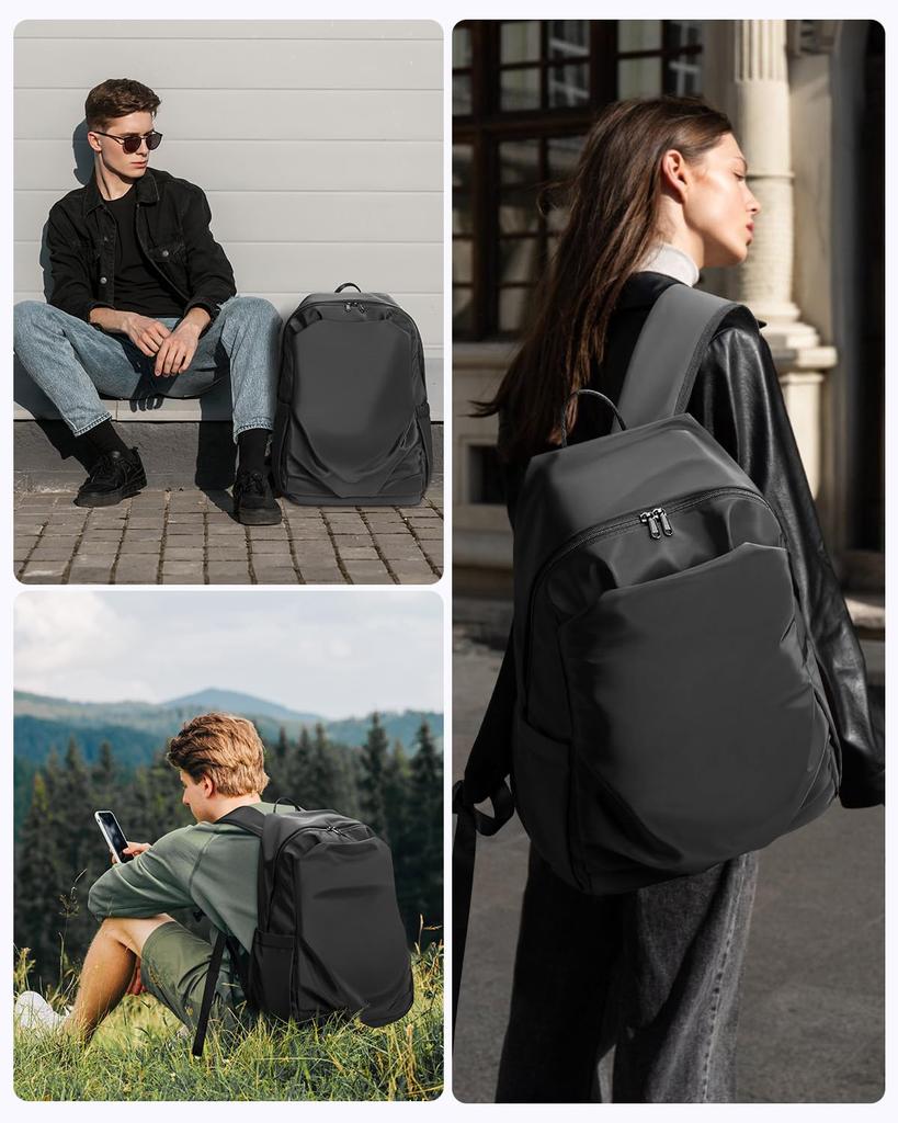 [HOMIEE] Men's Business Backpack, Waterproof, Lightweight, Large Capacity, with Rain Cover, 15.6-inch PC Backpack, Anti-theft, A4 Backpack, Casual