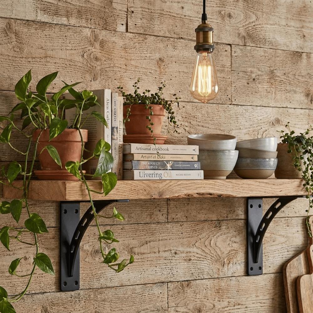 Solid Material Floating Shelf Bracket Triangular Design Hidden Shelf Bracket Storage Shelves