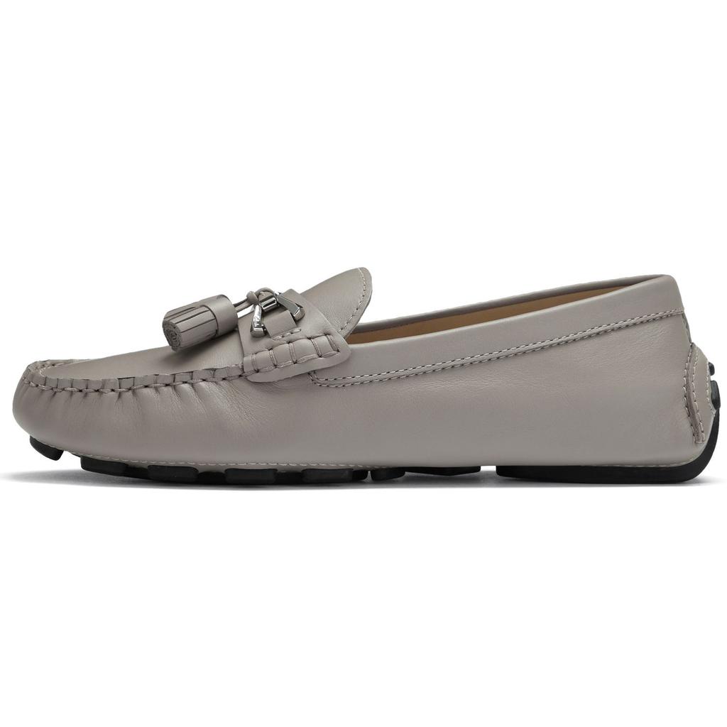 Clarks Модные кожаные лоферы в британском ретро-стиле, повседневные, без шнуровки, женские, серые 261781434