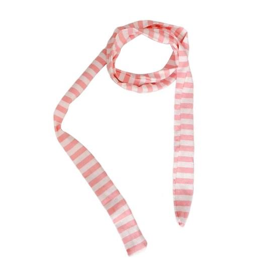 Women Scarf Striped Print Thin Long Scarf Harajuku Style Lightweight Breathable Cotton Scarf Girl Neck Wrap