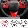 6 шт. наклейки на рамку рулевого колеса автомобиля из углеродного волокна для Honda Civic, модификация, полный комплект аксессуаров для салона автомобиля, стиль
