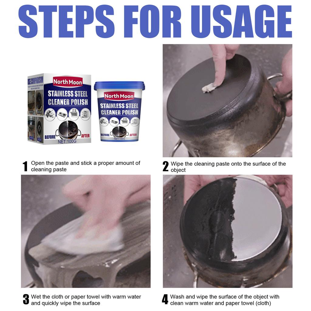 Многоцелевое мощное чистящее средство для посуды из нержавеющей стали, бытовой кухонный очиститель