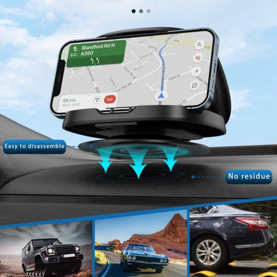 Автомобильное крепление для телефона, вращение на 360 градусов, держатель приборной панели для смартфонов, моющийся многоразовый кронштейн с