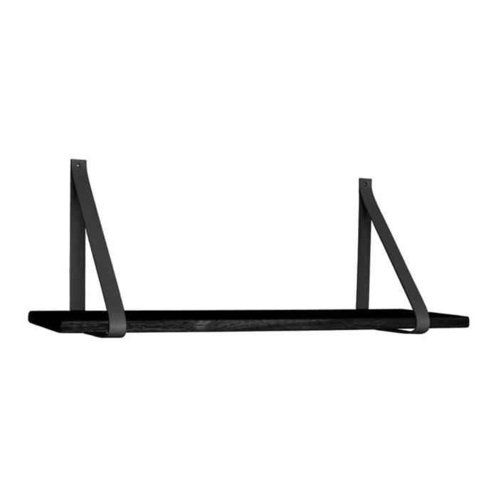 House Nordic Étagère avec sangles en cuir Lila Noir 442799