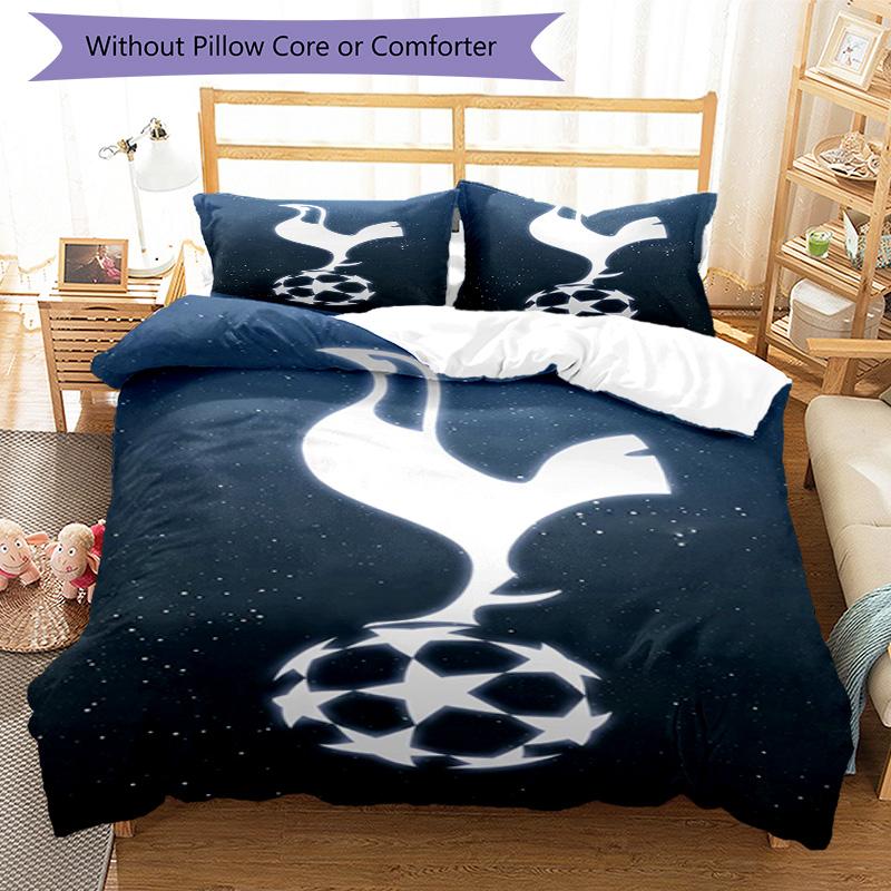 Tottenham Hotspur F.C Design Printed Pattern Duvet Cover Set – includes 1 duvet cover and 2 matching pillowcases Bedroom decor Christmas gifts