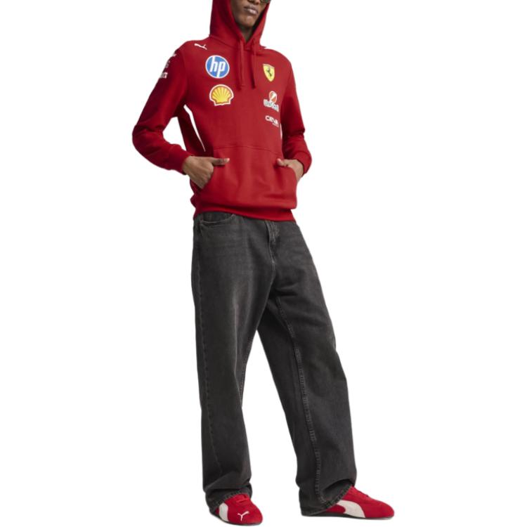 Puma Толстовка с капюшоном с длинным рукавом с логотипом Мужская толстовка Темно-вишневый 763941-01