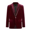 Boys Formal Blazer Velvet Material Notch Lapel One Button Flap Pocket Tuxedo Jacket Fully Lining Outwear
