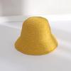 Women's Summer Japanese Style Simple Woven Bucket Hat Breathable Sunshade Straw Hat Beach Vacation Foldable Sun Protection Fisherman Hat