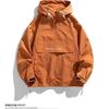 Men Hooded Half Zip Loose Workwear Jacket Spring Autumn