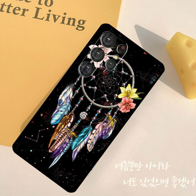 Retro Feather Dreamcatcher Phone Case For Samsung Galaxy S25 Ultra S9 S10 S20 S22 S21 S23 Plus S24 FE Back Cover Shell