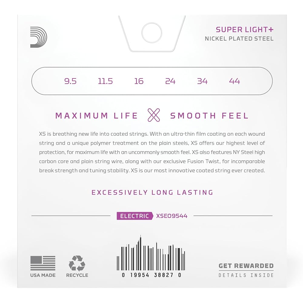 D'Addario Daddario Струны для электрогитары Струны с покрытием XS Никель Super Light Plus .0095-.044 X...