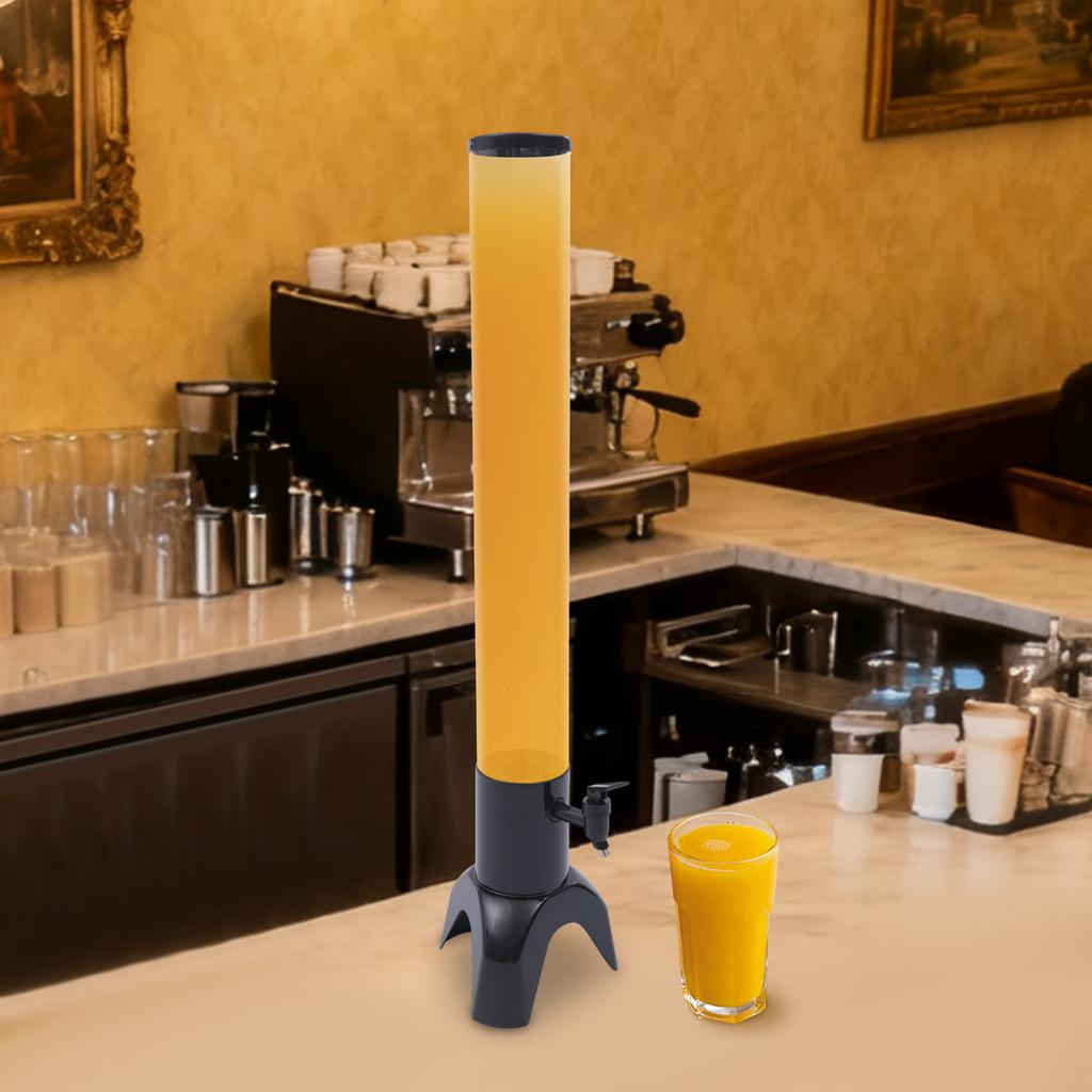 3L Beer Tower Dispenser W/ Ice Tube, Clear & Black Liquor Dispenser for Parties, Bars, Home Use - 100oz Capacity, 32.28in Height