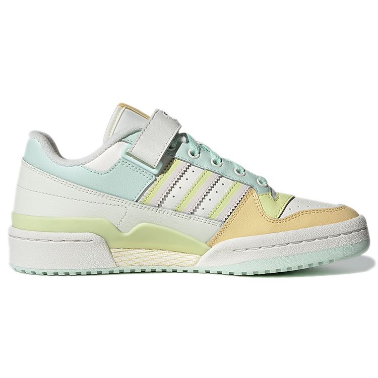 adidas Originals Forum Low Premium Velcro Ретро Цветной блок Повседневные Низкие Кеды Женские Кроссовки Белый Синий Желтый GW4919
