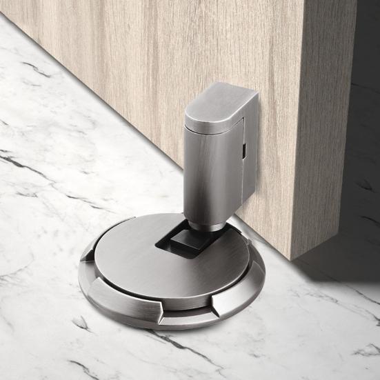 Magnetic Door Stopper No Drilling Silent Floor Door Stop with Screws Adhesive Adjustable Mechanical Magnetic Door Stopper for Home Safety