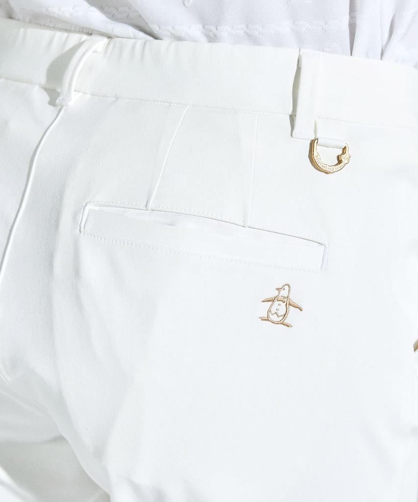 Golf Pants Plain Stretch Elastic Waist Made In Japan Golf WH00 [Munsingwear] [STANDARD COLLECTION] Quarter-length Women's (White)
