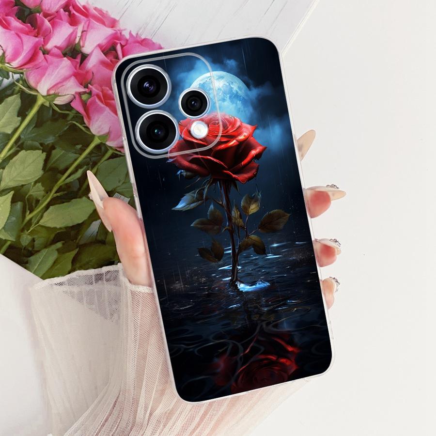 Чехол для OPPO Reno15 15F Защитный чехол для OPPO Reno15 F CPH2801 Reno 15 5G Capa цветок Мягкий силиконовый ТПУ Чехол для телефона
