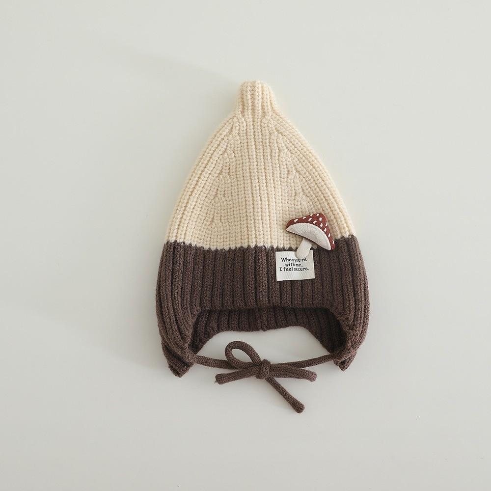 Windproof Knitted Beanie Cute Mushroom Ear Protection Hat Warm Kids Winter Hat  Winter Season
