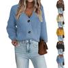 Women's Fashion V-neck Knitted Twisted Cardigan European And American Single-breasted Knitted Cardigan Sweater Jacket Women