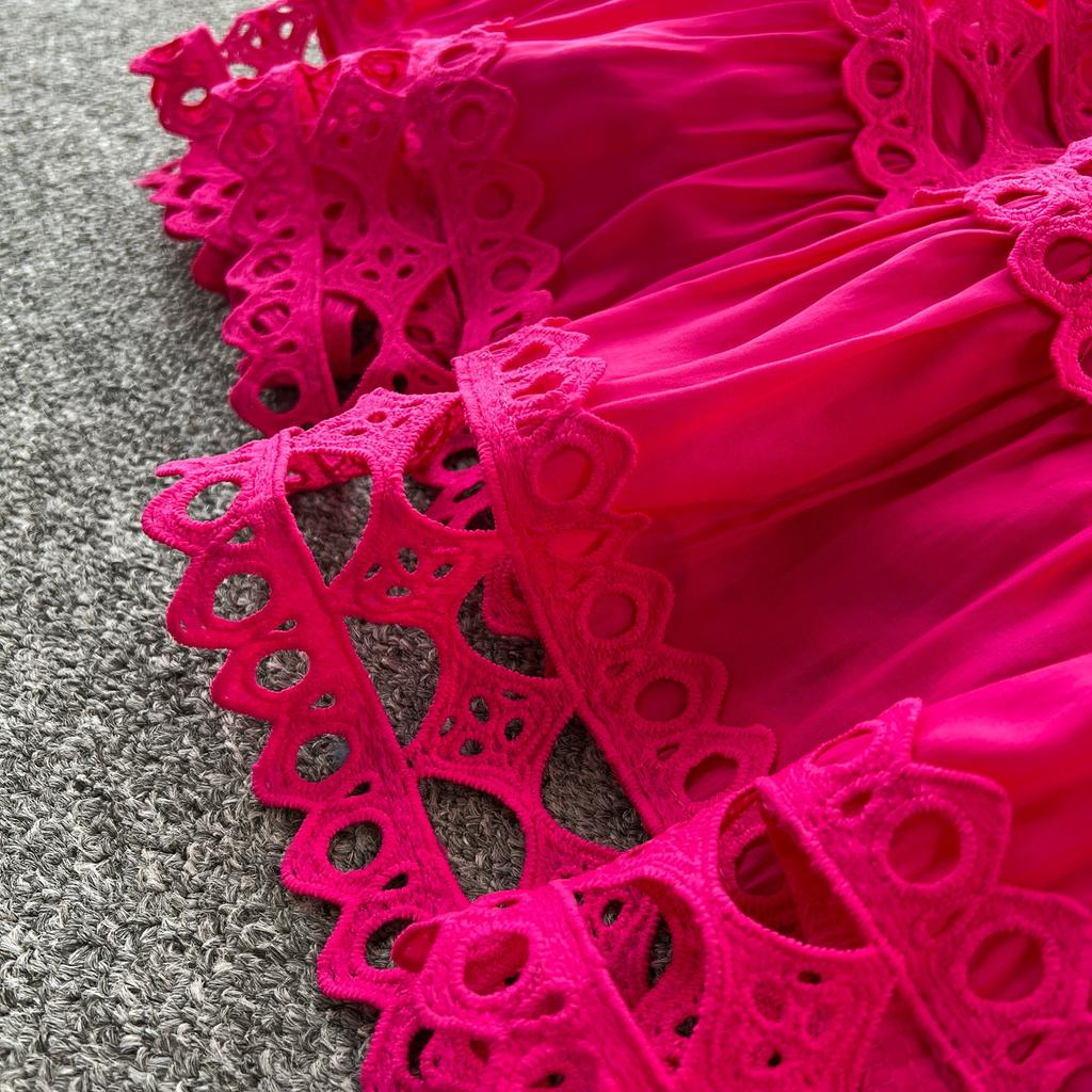 Summer Elegant Lace Spliced Embroidery Long Maxi Holiday Robe Women's Sleeveless Tank Wedding Party Dressess