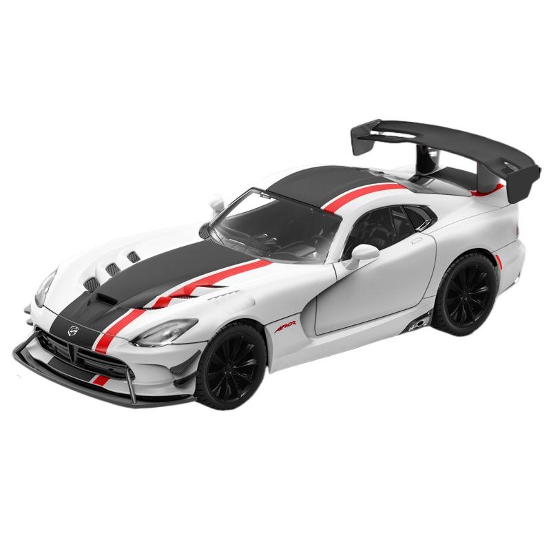 1/24 Dodge Viper ACR SRT Модель спортивного автомобиля из сплава Литой металл Гоночные автомобили для трека Модель автомобиля Звук и свет Детская игрушка Подарок