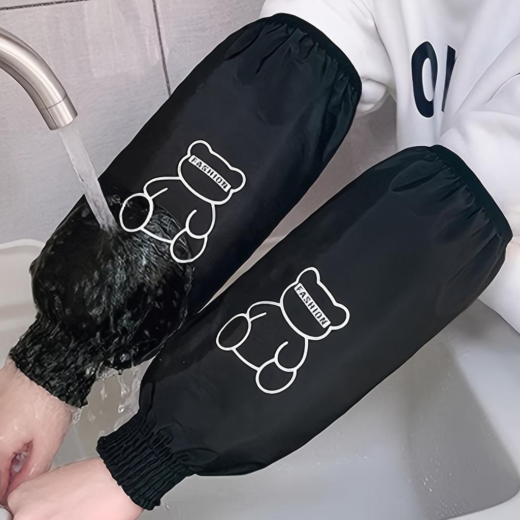 1 пара водонепроницаемых ПУ кухонных нарукавников, большой размер, милые и прочные, для готовки, рисования и уборки