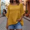 Womens O Neck Shirt Soft Breathable Tops Regular Fit Dolman Sleeve Top Casual Loose Fit Blouse Summer Spring Shirt Perfect for Work Party Date Fashion