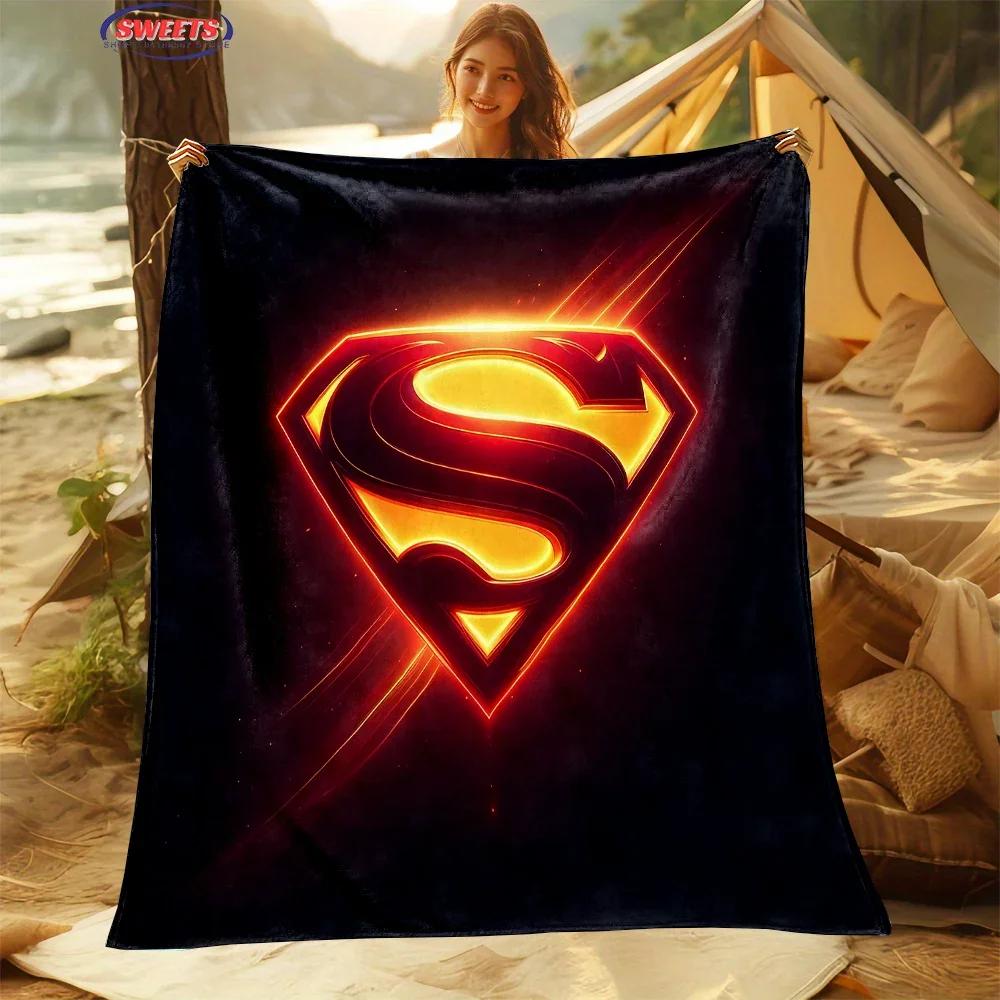 New Arrive Classic Superman Logo Blanket Sofa Bed Cover Four Season Soft Fluffy Quilt Blanket Flannel Throw Outdoor Leisure Nap