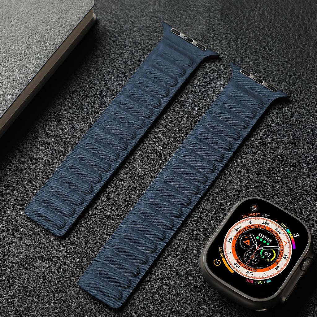 Модный тонкий тканый ремешок-петля для Apple Watch Band Ultra 2, 49 мм, 44 мм, 40 мм, 45 мм, 41 мм, магнитный браслет IWatch Series 9 8 SE 7