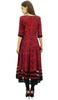 Women's Designer A-Line Red Angrakha Style Kurta Dress Flared