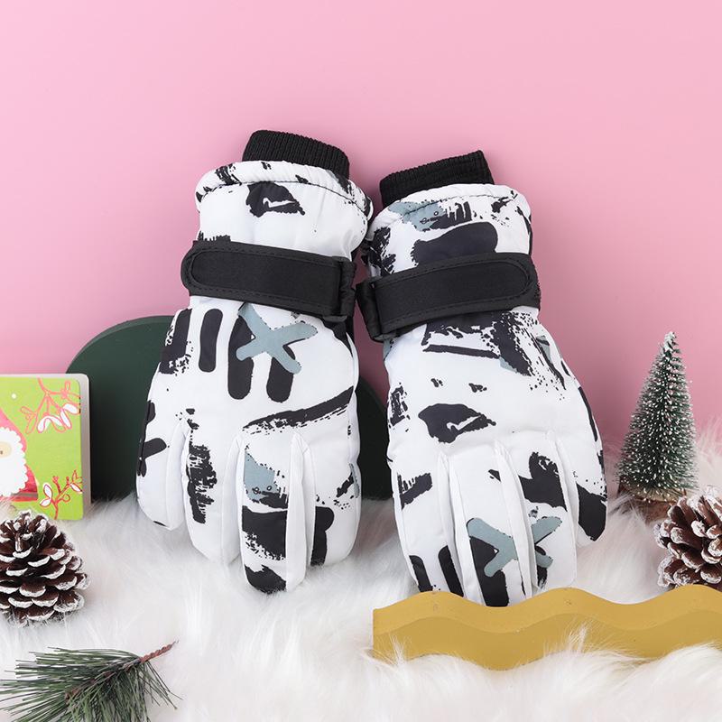 Мужские и женские водонепроницаемые нескользящие теплые перчатки для велоспорта и лыж, утолщенные бархатом и хлопком для защиты от зимнего холода