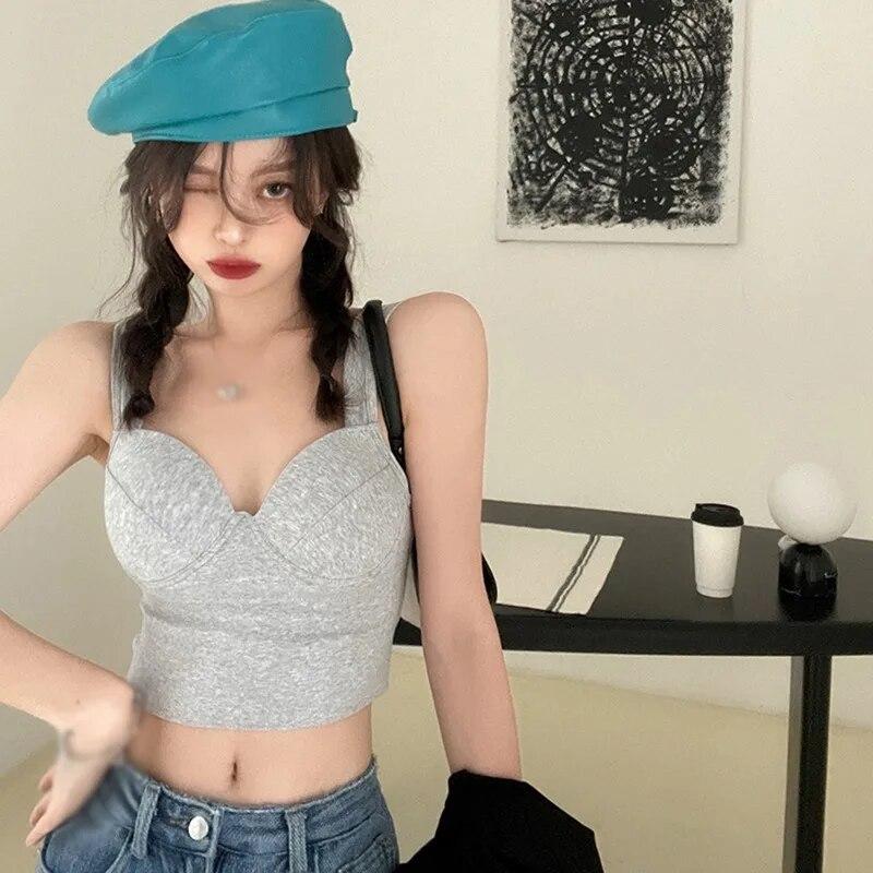 Базовая рубашка, приталенная повседневная майка с v-образным вырезом, базовая майка без косточек, однотонные топы без рукавов для женщин