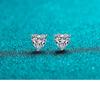 Bague Ringen Простые серьги из стерлингового серебра 925 пробы 1/2CT с настоящим сердцем из муассанита и бриллиантов, свадебные серьги-гвоздики для женщин, ювелирные изделия в подарок