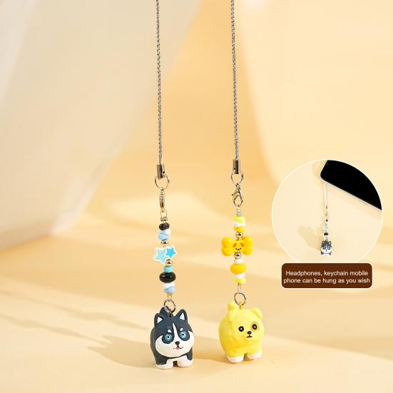 2Pcs Keychain Pendant Puppy Design Lightweight Miniature Key Holder Emotional Healing Keychain Backpack Accessories