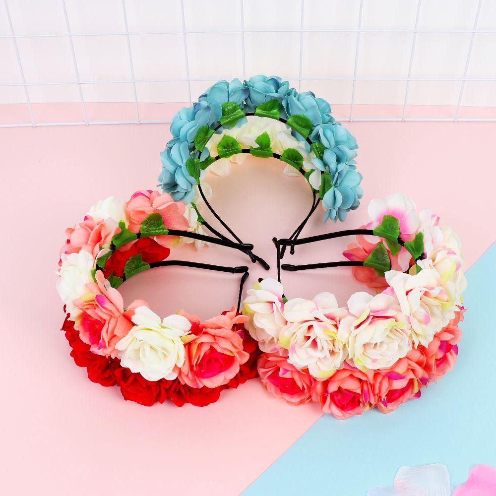 Головные уборы Аксессуары для волос Обруч для волос для невесты Пляжный головной убор Свадебная вечеринка Женская цветочная повязка на голову