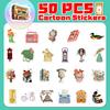 50 Retro Aesthetic Stickers European and American Brown Boho Aesthetic Literary Pattern Stickers