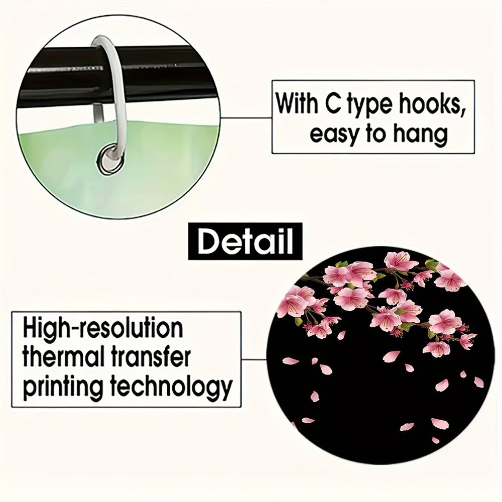 1/4 шт. Роскошный водонепроницаемый комплект занавесок для душа с цветком сливы, декоративный комплект для ванной комнаты, нескользящий коврик для унитаза, коврик для ванной и 12 крючков