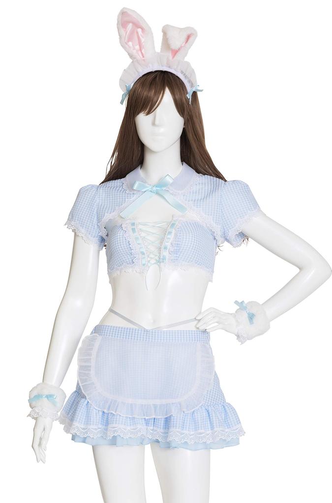 Clearstone SugarWhip Cosplay Halloween Bunny Maid Milk Blue Soda, Women's,