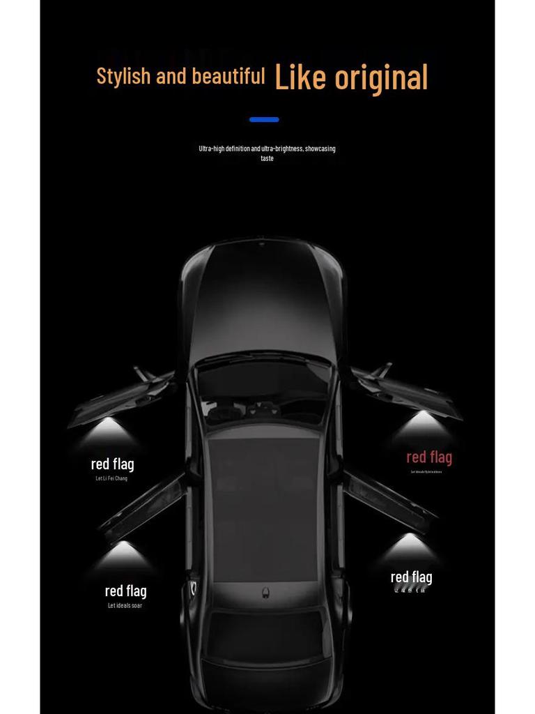 Динамическая подсветка приветствия для автомобилей Hongqi H5/H6/H7 2023-2025 гг., проекция на дверь автомобиля, внутренняя отделка