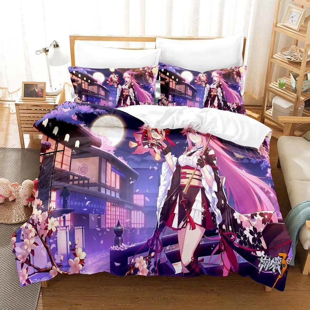 Новая игра Honkai Impact 3rd Bedding Sets Duvet Cover Set With Pillowcase Twin Full Queen King Bedwears Постельное белье Домашний текстиль