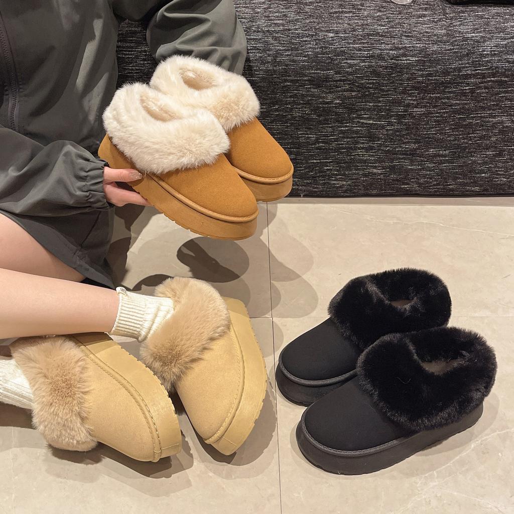 Низкие и плюшевые толстые теплые зимние сапоги, ботинки на одну ногу, зимние короткие сапоги, хлопковая обувь