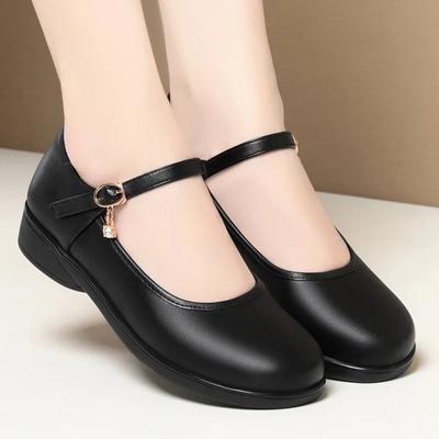 2,5 см Модные Удобные Мэри Джейн из Мягкой Кожи, Женская Обувь 2025 Осень, Плоские Туфли на Квадратном Каблуке для Офиса, для Мамы, на Каждый День