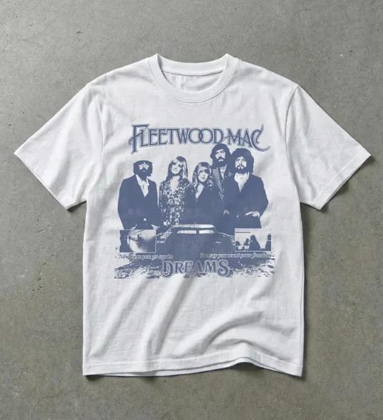 Футболка с графическим принтом Fleetwood Mac Dreams | Винтажная футболка с артом группы | Вдохновленная роком 70-х