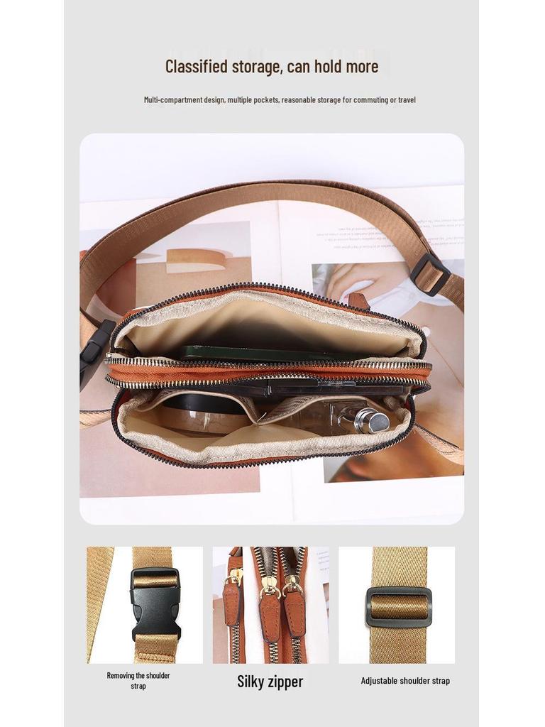 Unisex PU Leather Crossbody Fanny Pack with Adjustable Strap