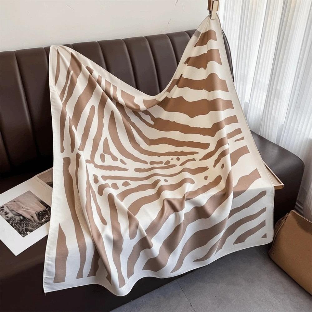 Patterned Shawl 90 CM Square Scarf Breathable Sunscreen Stripes Square Headscarf Personalized Design Lightweight