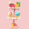 Children's Simulation Playhouse Kitchen Strawberry Ice Cream Counter Three-layer Ice Cream Ice Cream Tower Cheche Le Wooden Toy