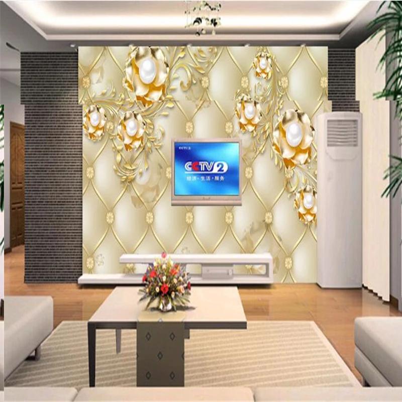 Обои с цветочным рисунком, европейская мягкая упаковка, 3d настенная роспись, обои для гостиной, спальни, домашний декор