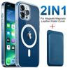 Прочный Магнитный Держатель для Карт Кошелек Чехол Macsafe Для Для Iphone 16 1 14 13 12 Mini 11 Pro Max 7 8 X XS Mag Safe Прозрачная Крышка